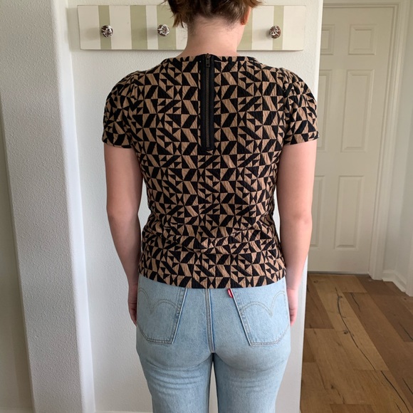 Anthropologie geometric zip shirt - Picture 4 of 6
